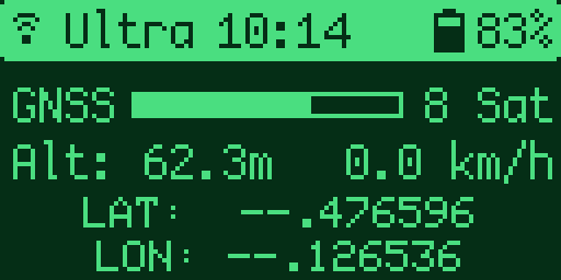 Whisper OS live GPS status screen